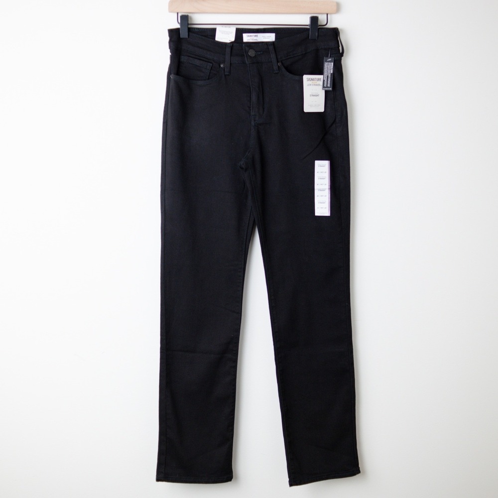 Signature Levi Strauss Straight Totally Shaping Womens 4S Black Jeans NWT
